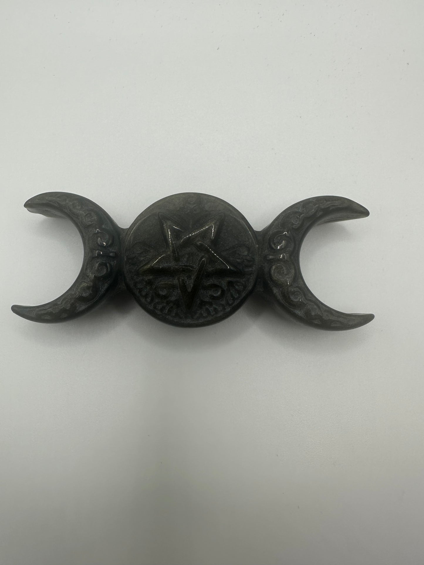 Triple Goddess Golden Obsidian Carving