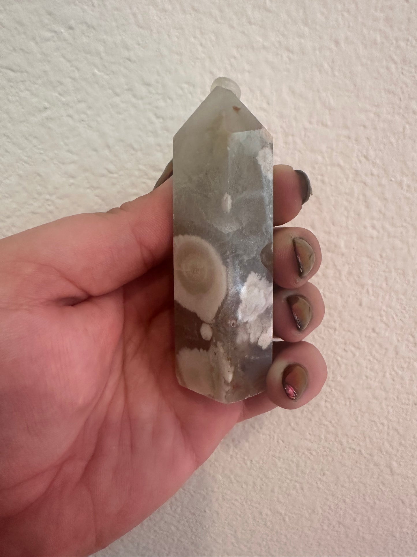 Green Amethyst Flower Agate Point