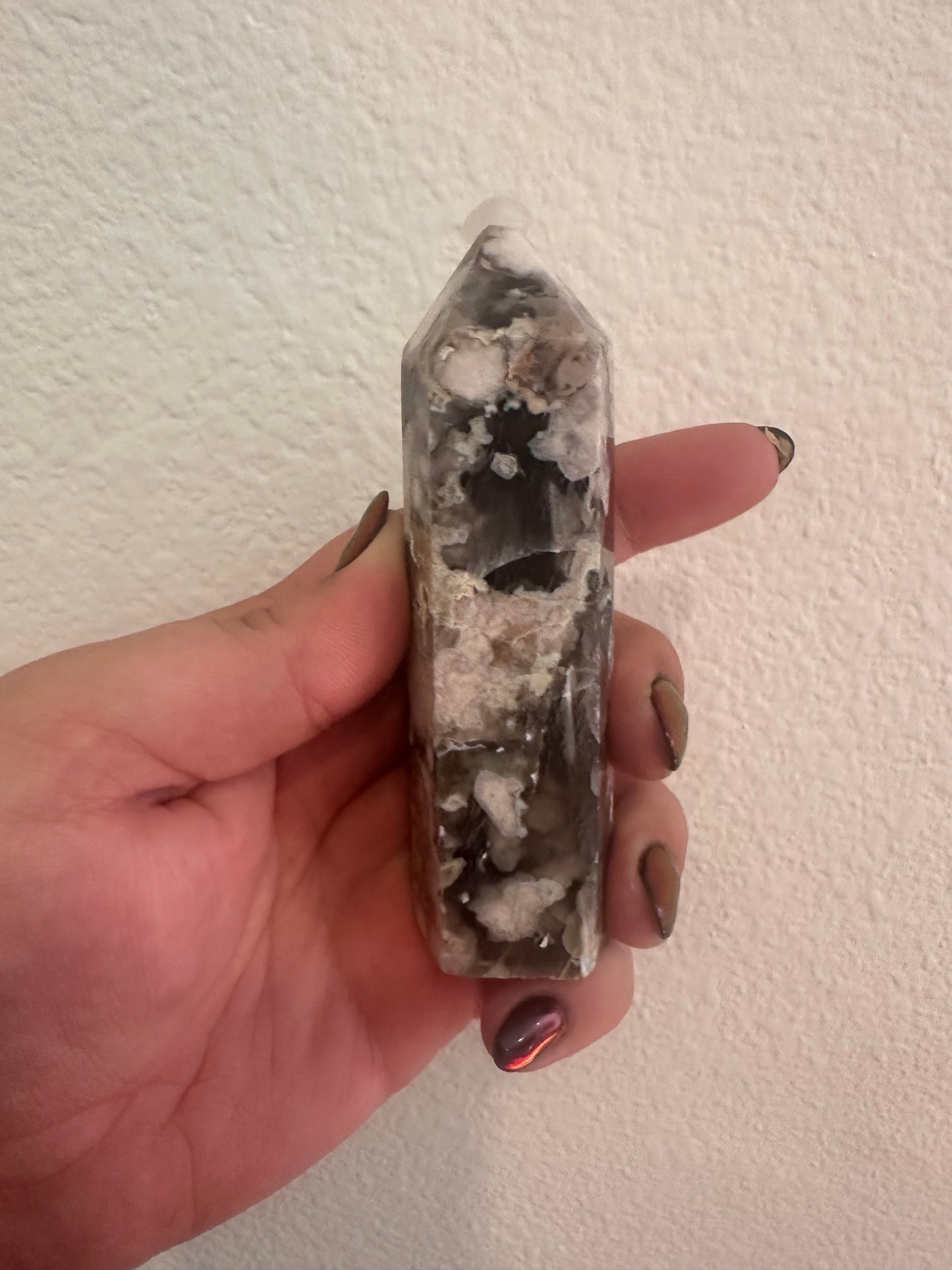 Black Flower Agate Point