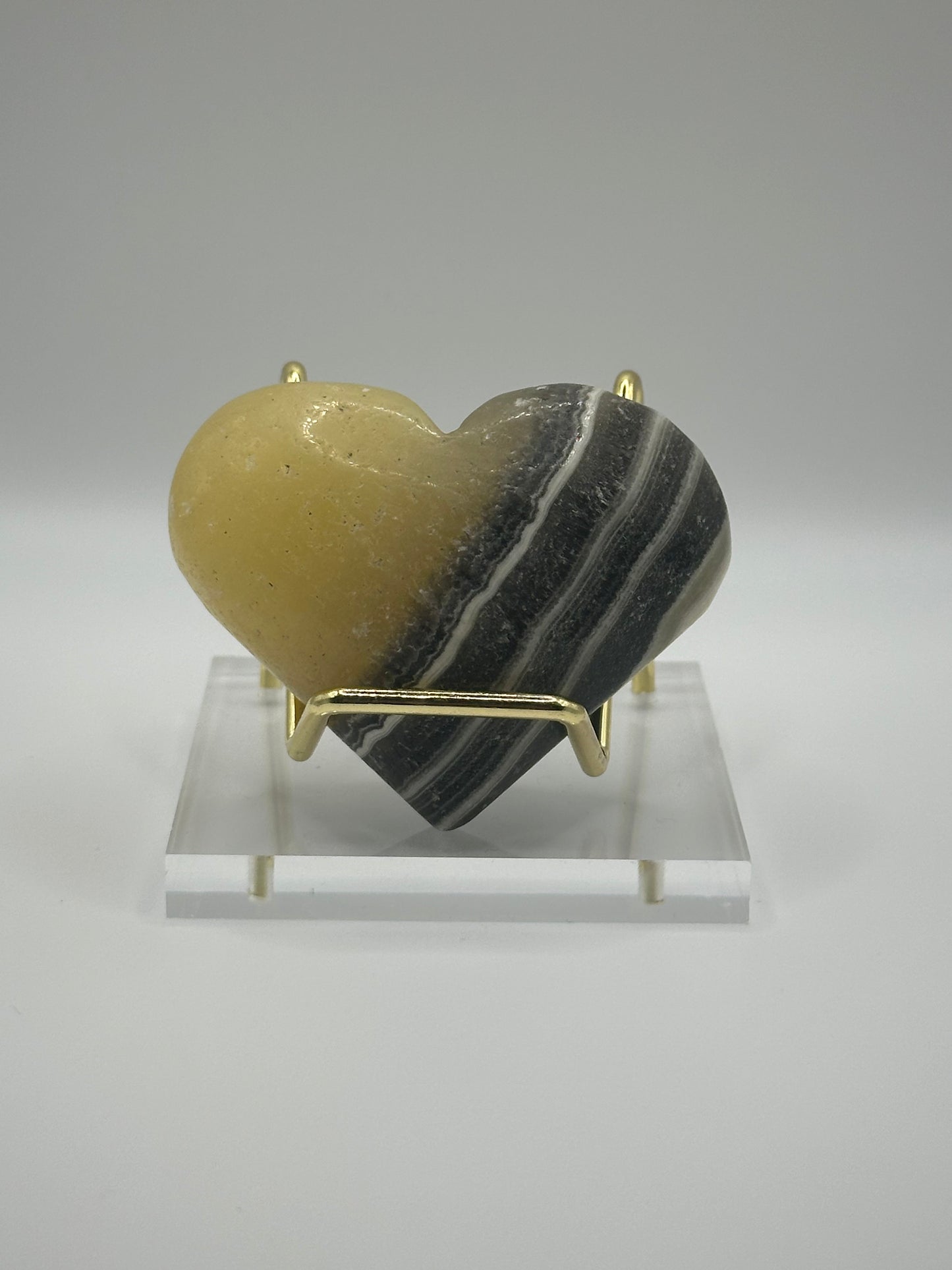 Yellow Zebra Calcite Heart