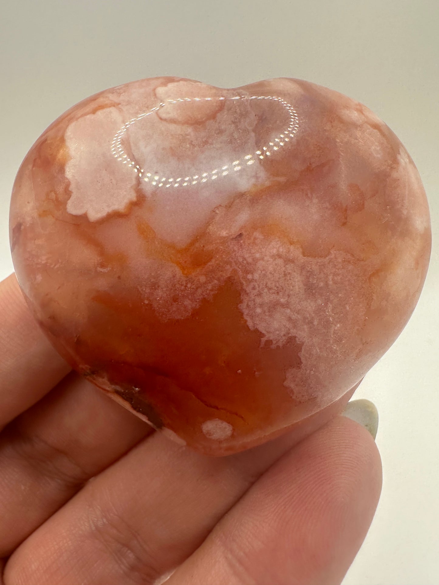 Carnelian Flower Agate Heart