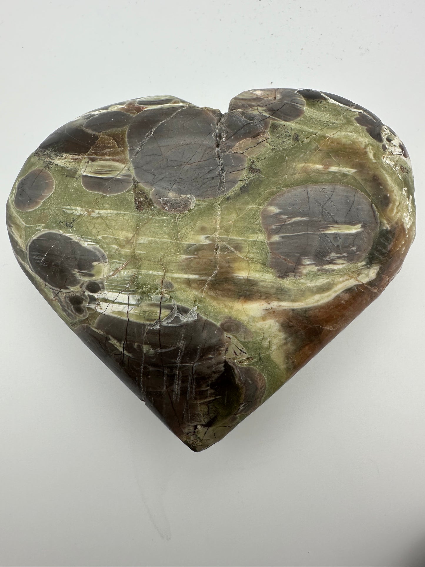 Rainforest Rhyolite Heart Carving