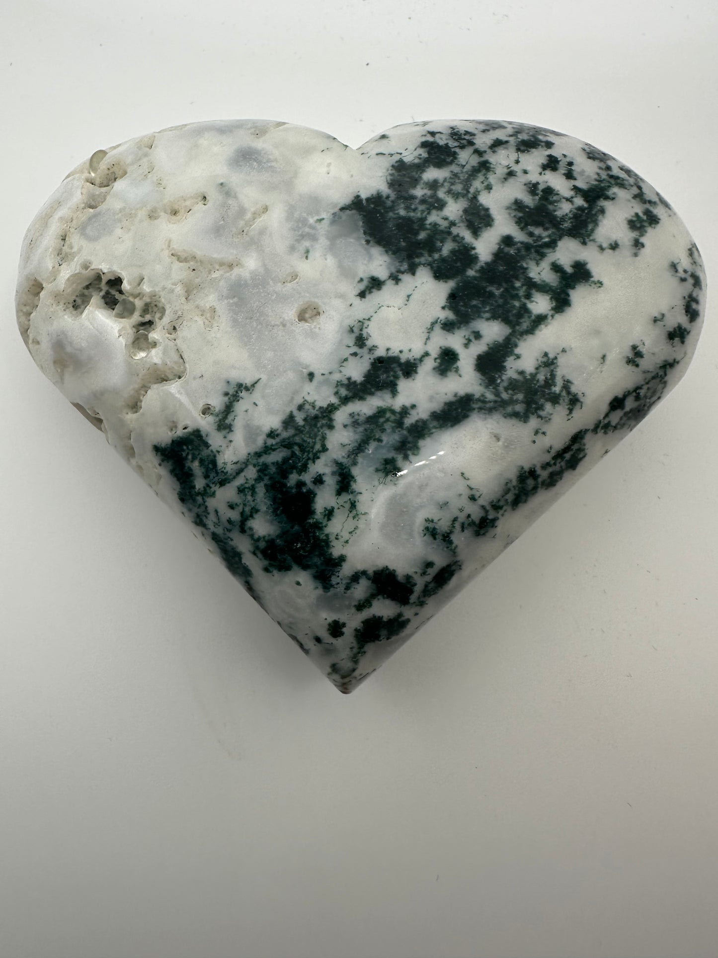 Tree Agate Heart Carving