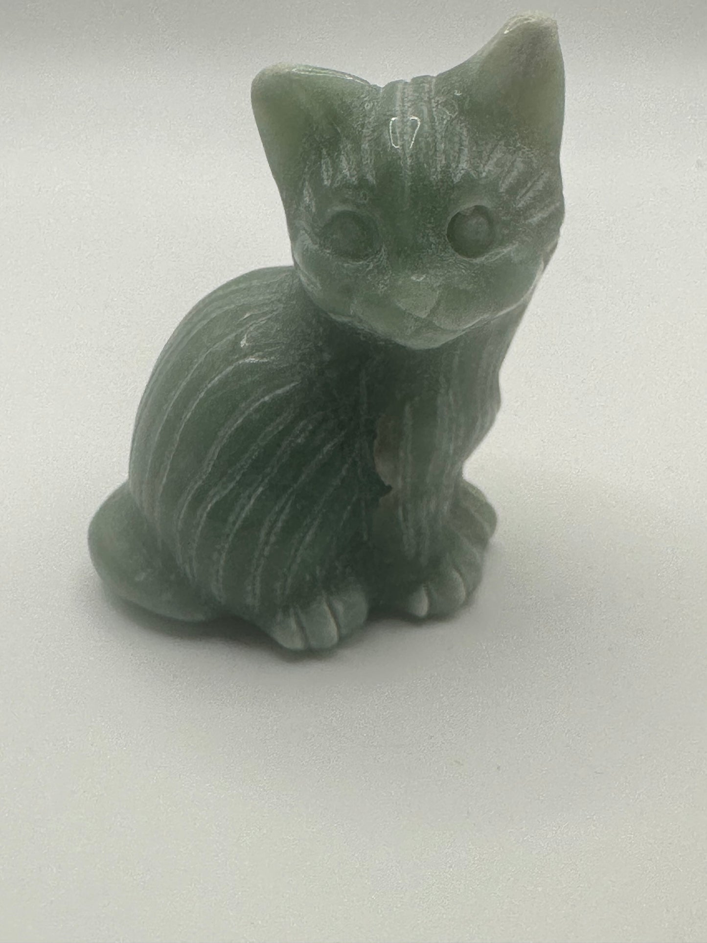 Green Aventurine Kitty Carving