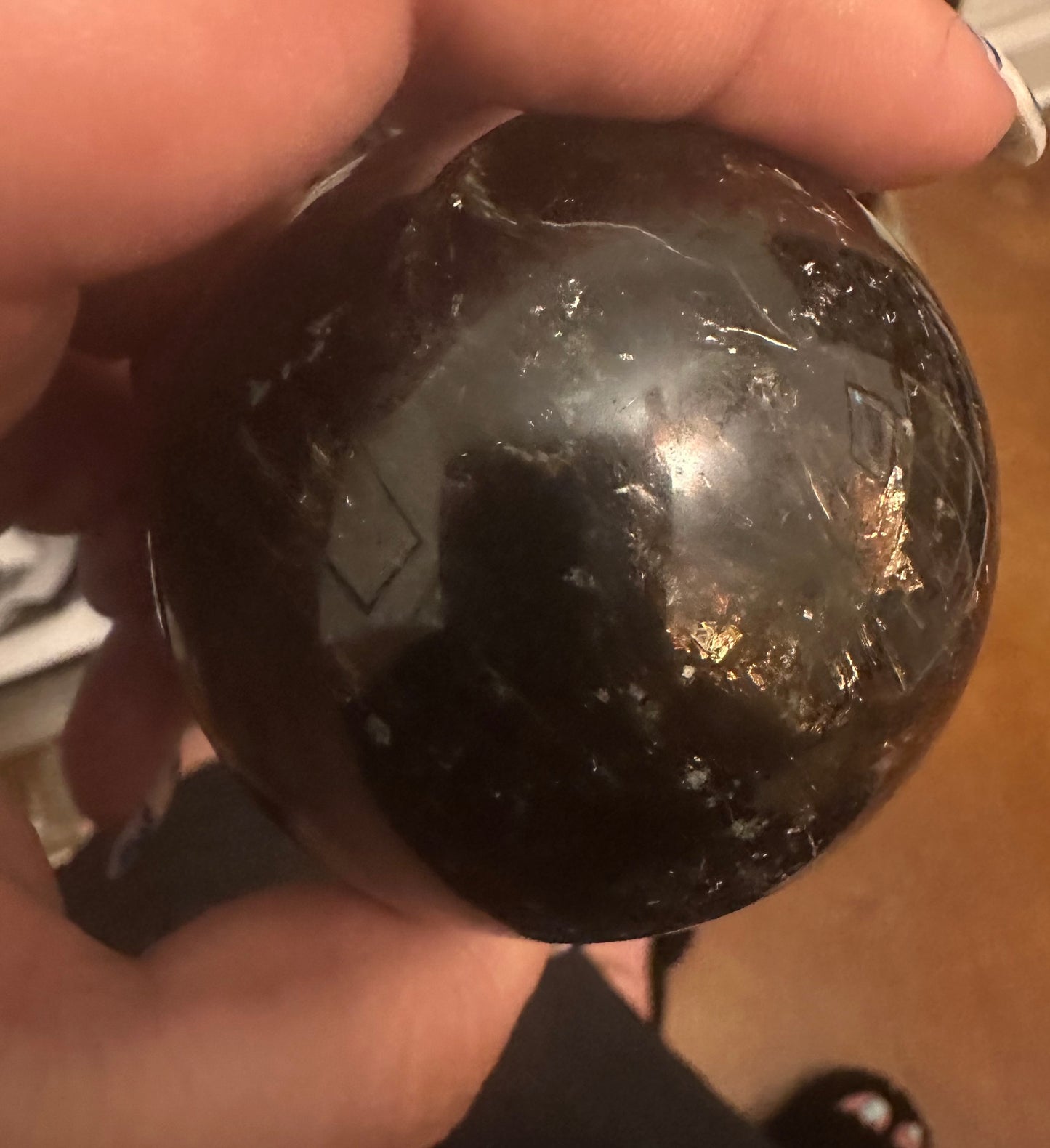 Large Black/Dark Green Gold Mica Sphere