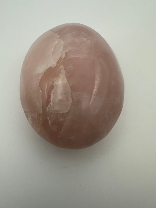 XL Rose Quartz Palm Stone