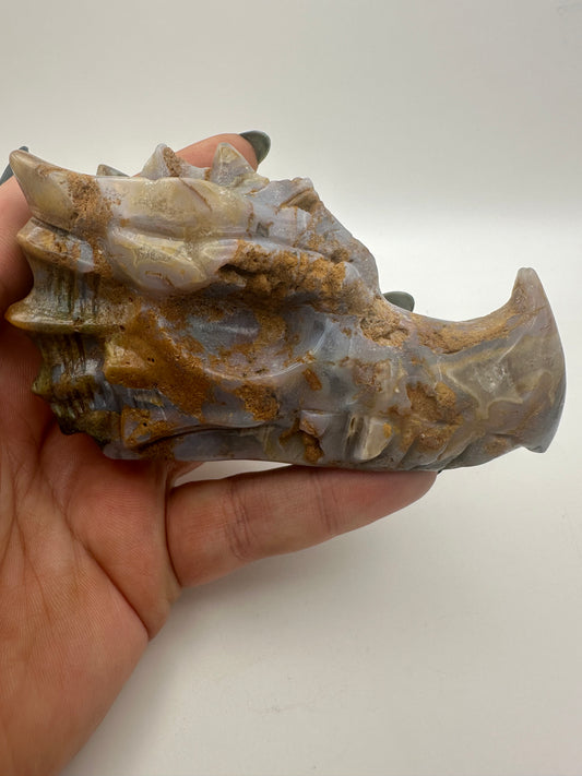 Ocean Jasper Dragon Carving