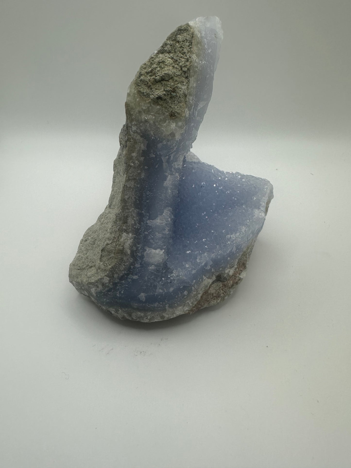 Banded Sugar Druzy Blue Lace Agate Geode Cave