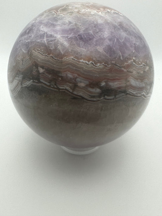 XL Mexican Crazy Lace Agate/Amethyst Sphere