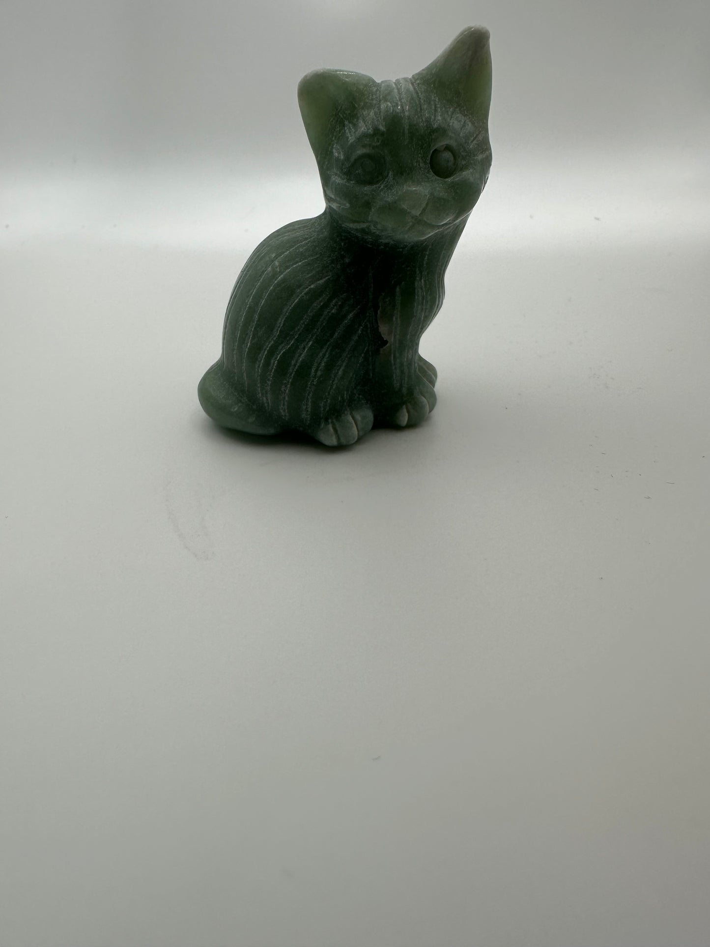 Green Aventurine Kitty Carving