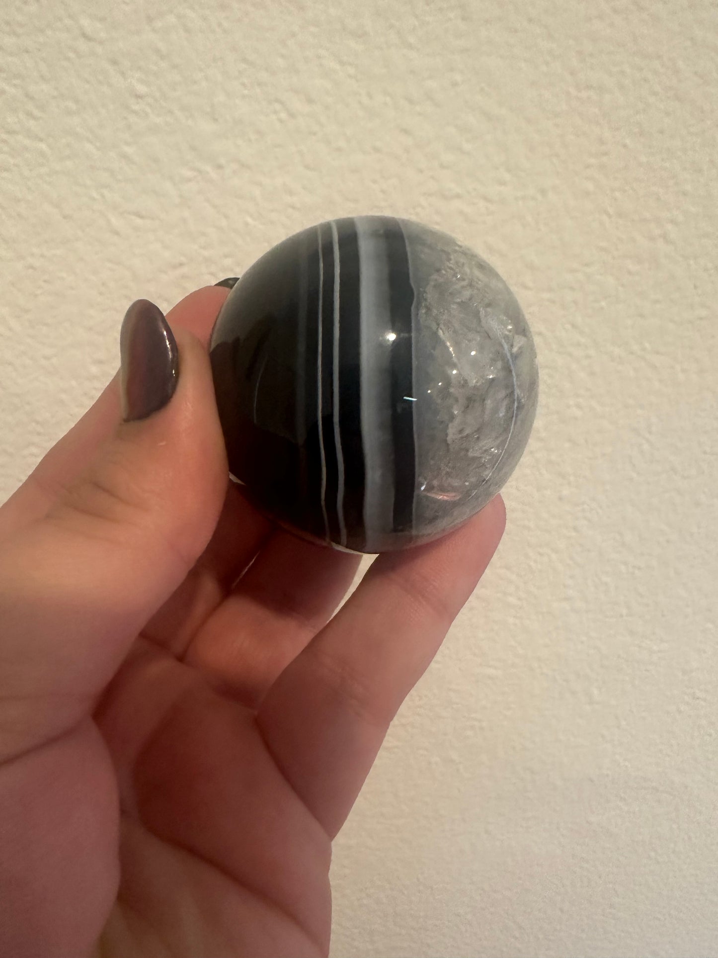 Black Sardonyx in Quartz Sphere