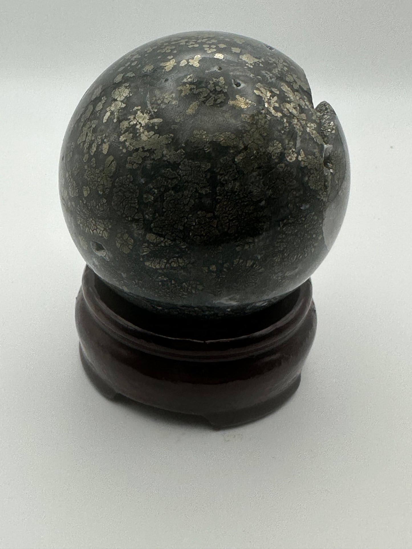 Moss Agate with Pyrite Sphere