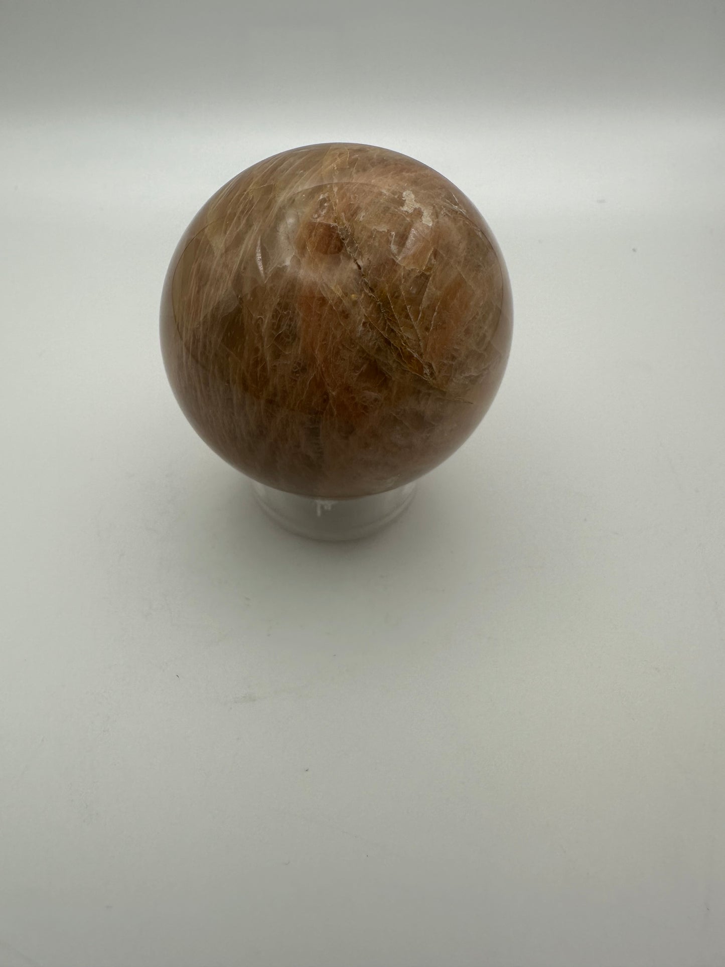 Peach Moonstone with Sunstone Sphere