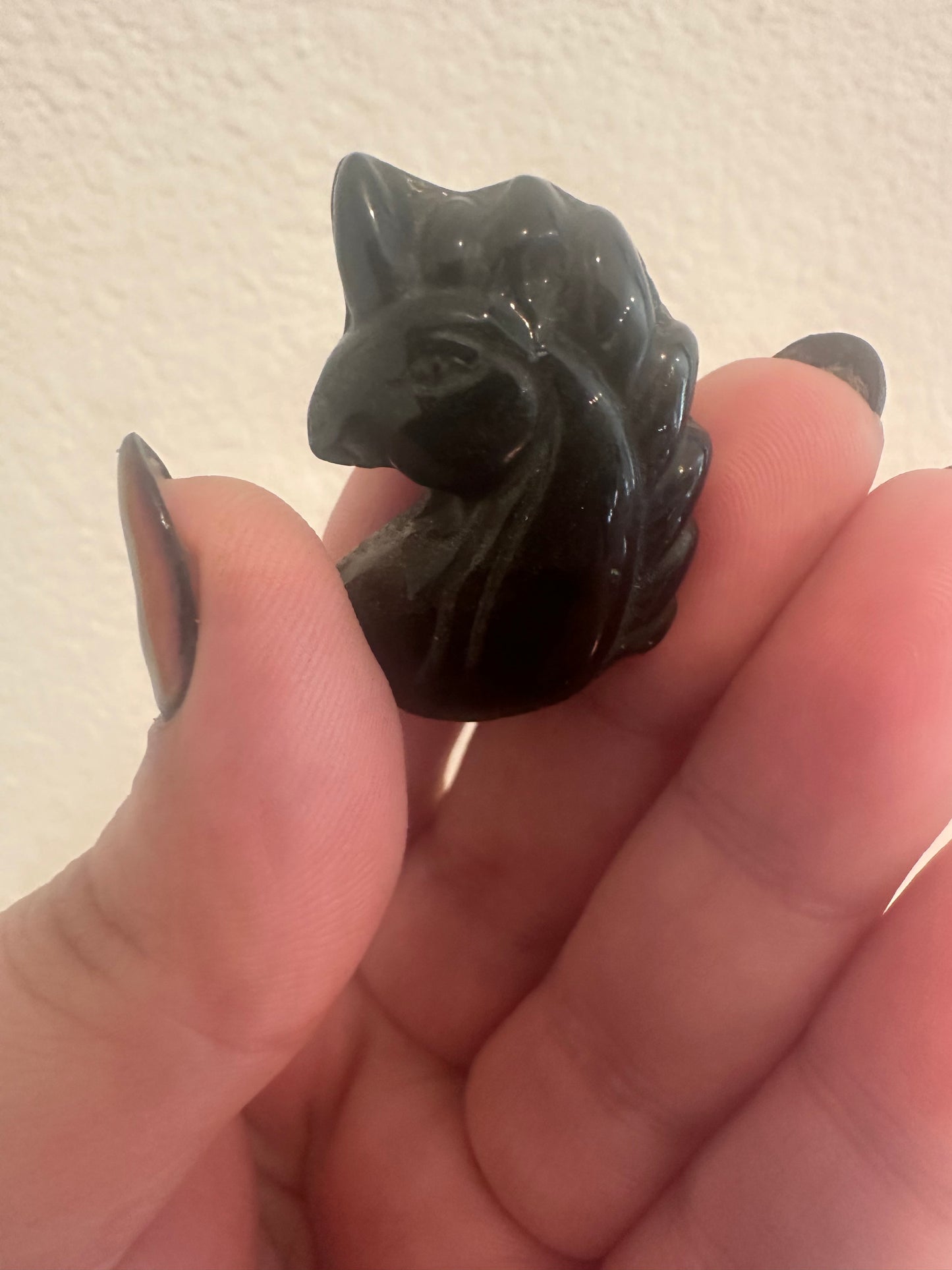 Mini Golden Obsidian Unicorn Carving
