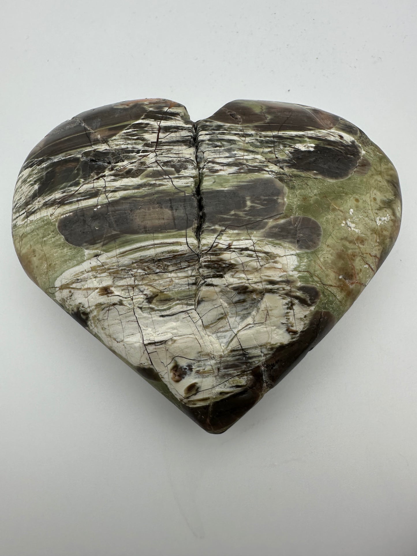 Rainforest Rhyolite Heart Carving