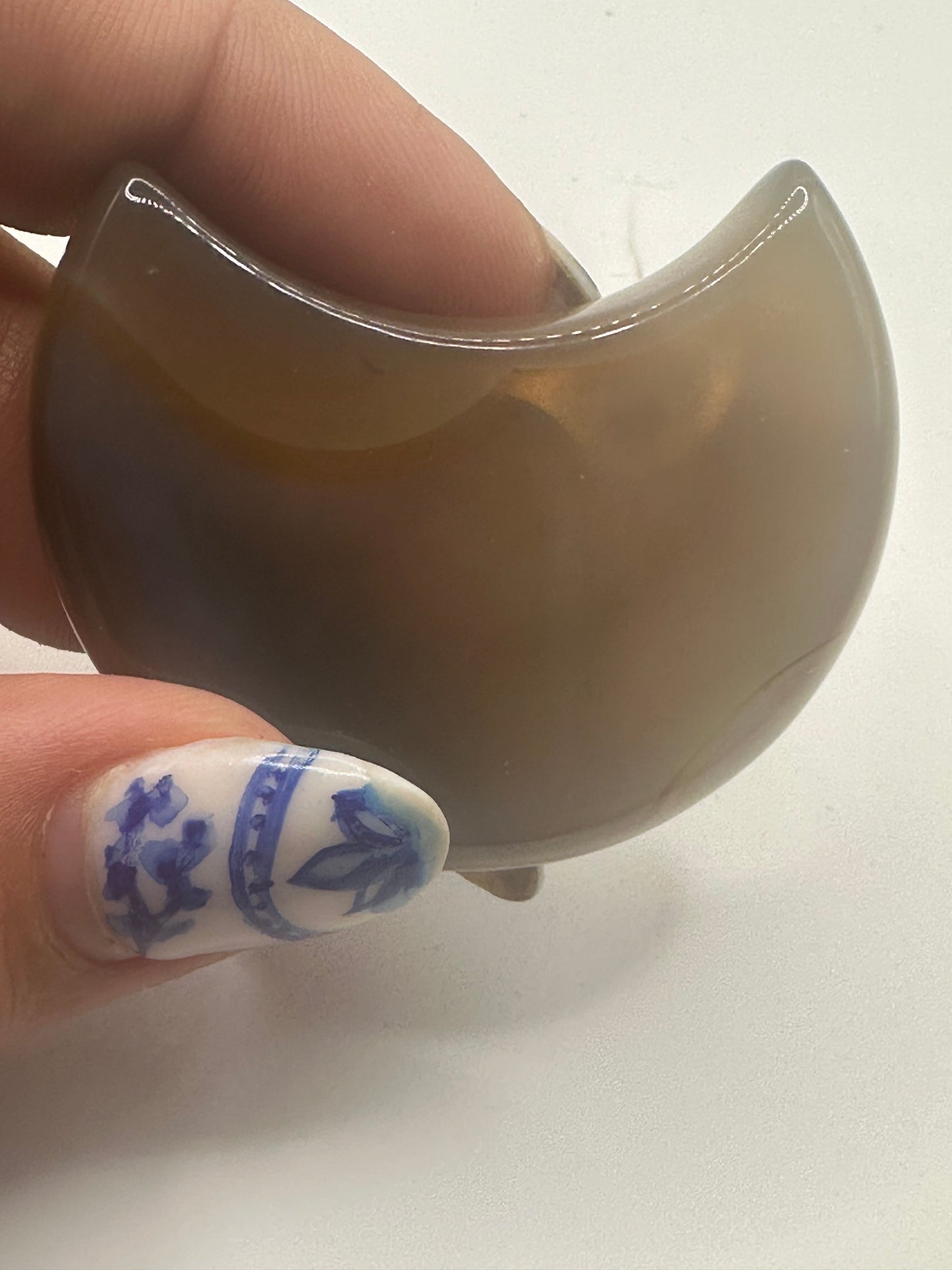 Druzy Agate Moon Carving