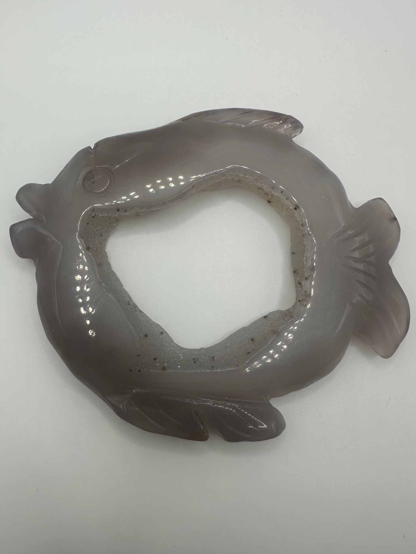 Druzy Agate Fish Carving
