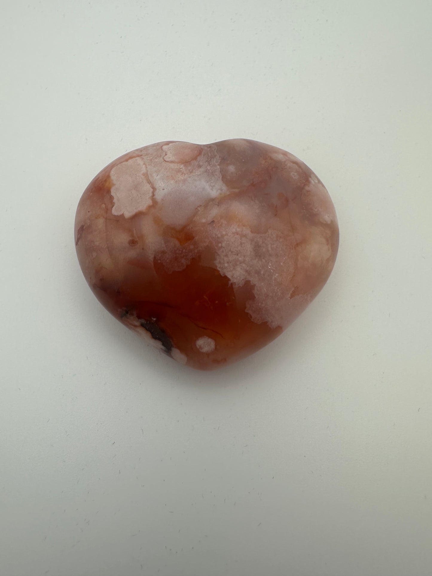 Carnelian Flower Agate Heart