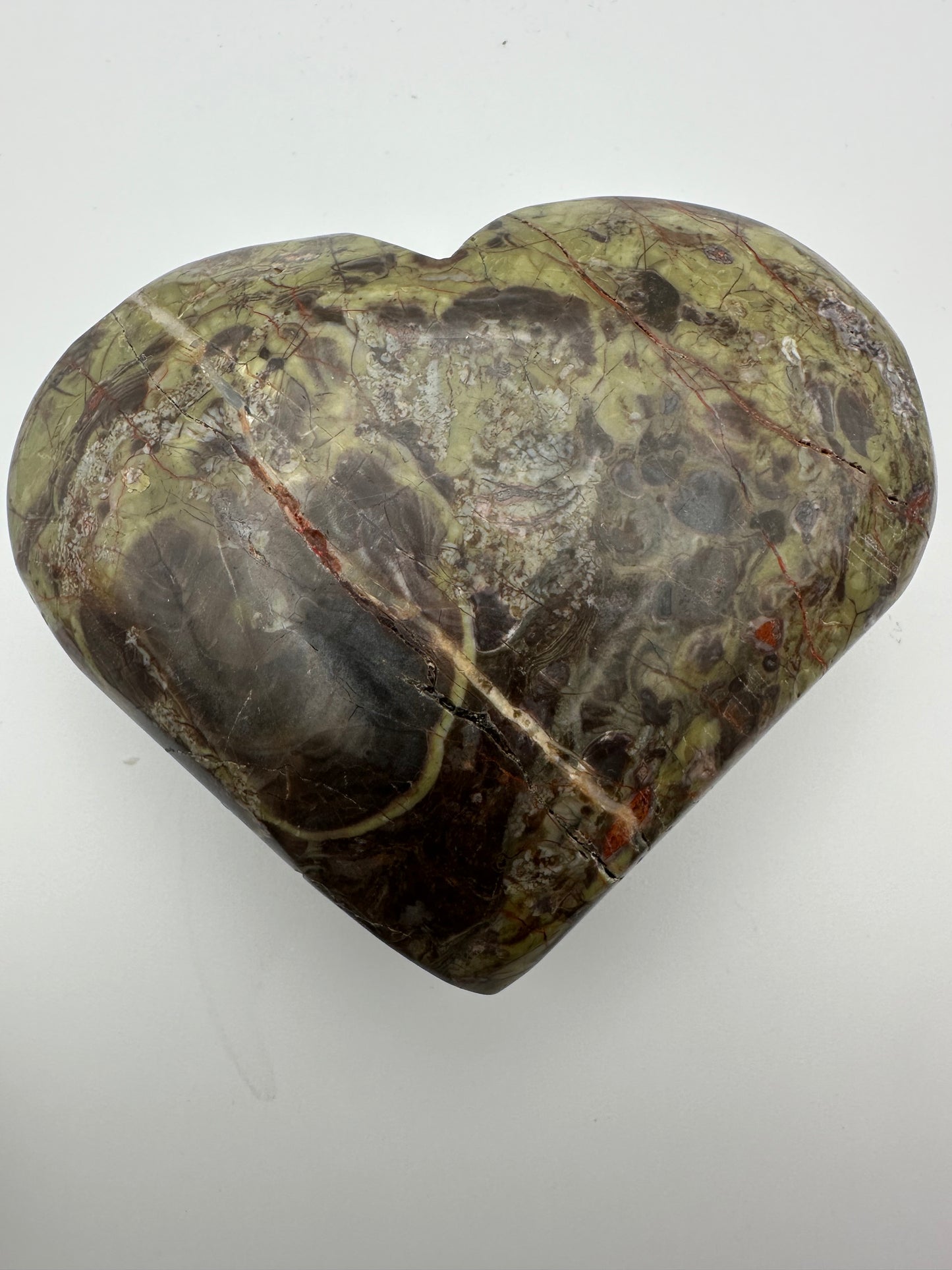 Rainforest Rhyolite Heart Carving