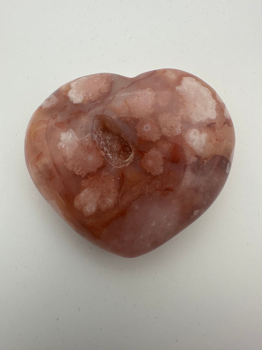 Carnelian Flower Agate Heart