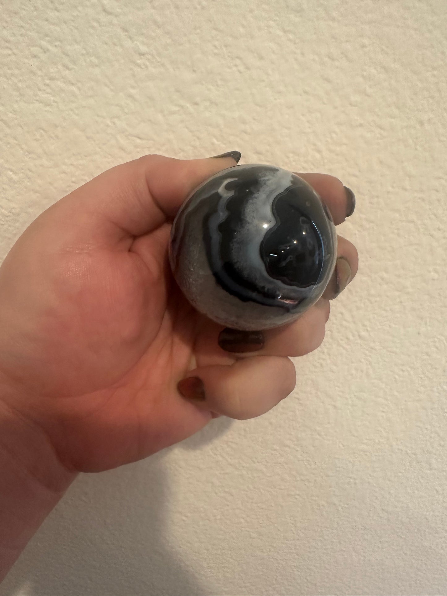 Black Sardonyx in Quartz Sphere