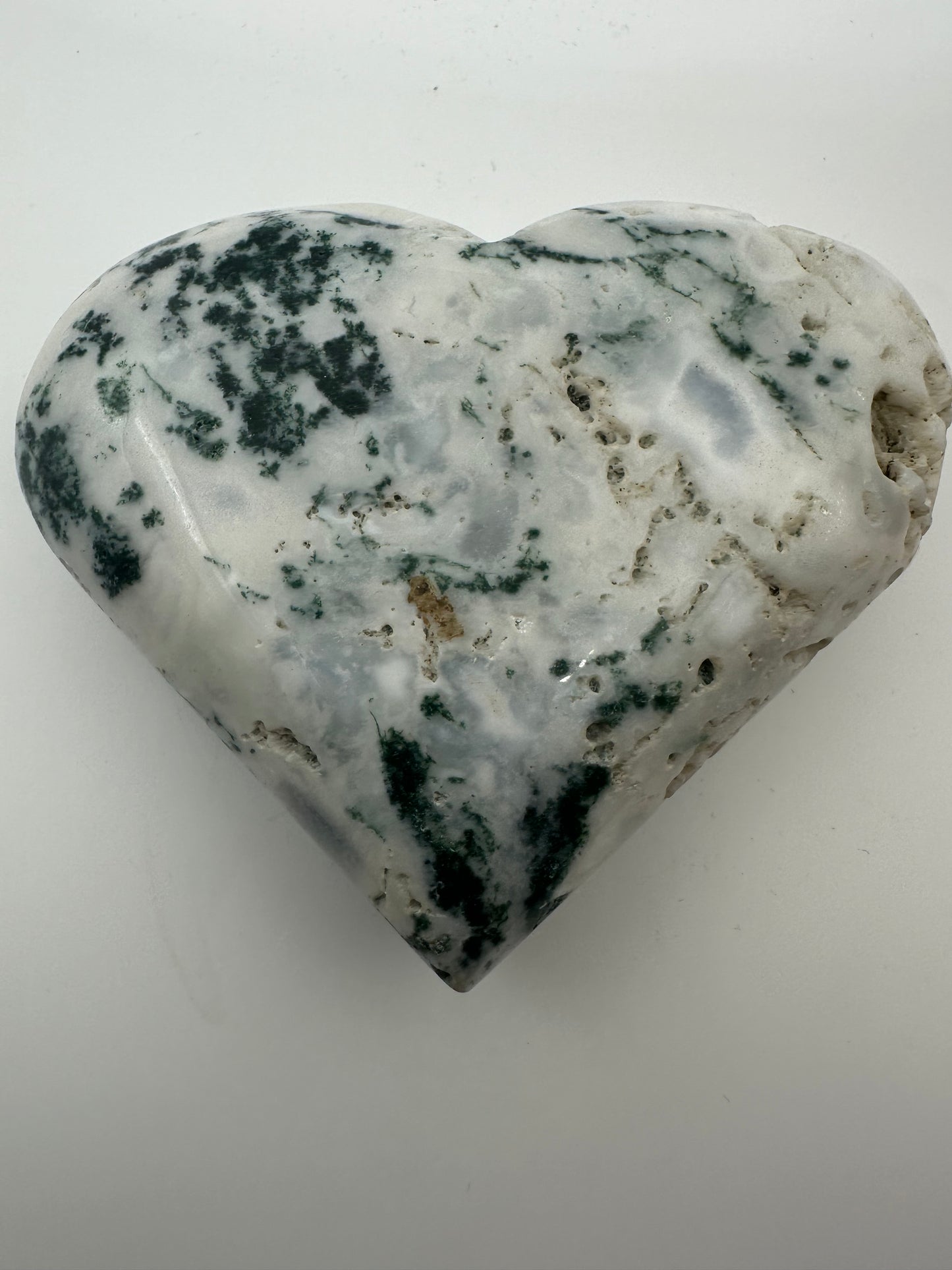 Tree Agate Heart Carving