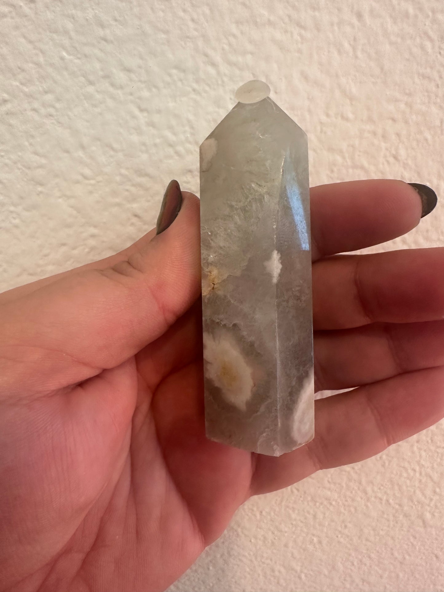 Green Amethyst Flower Agate Point