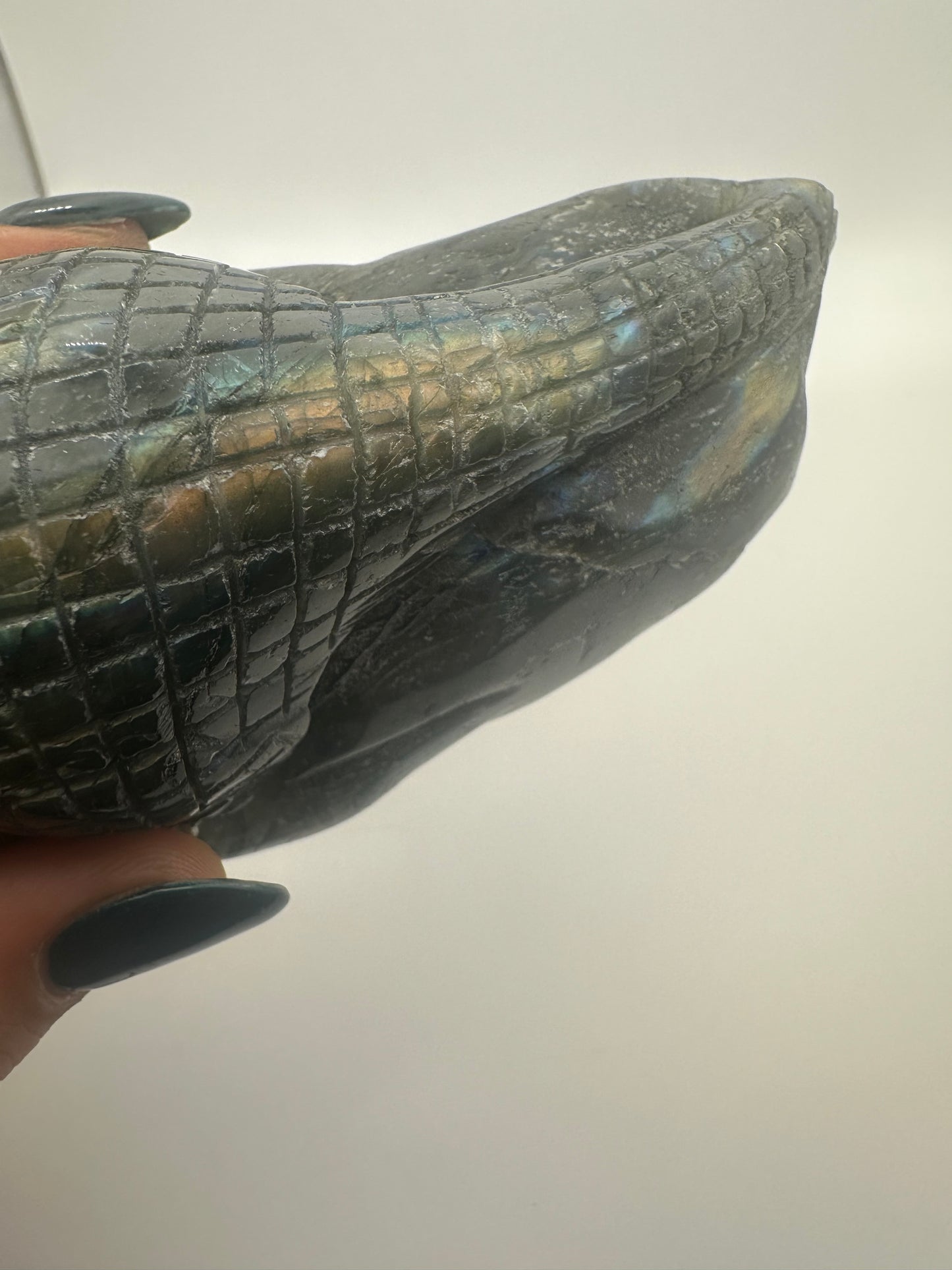 Labradorite Alligator Carving