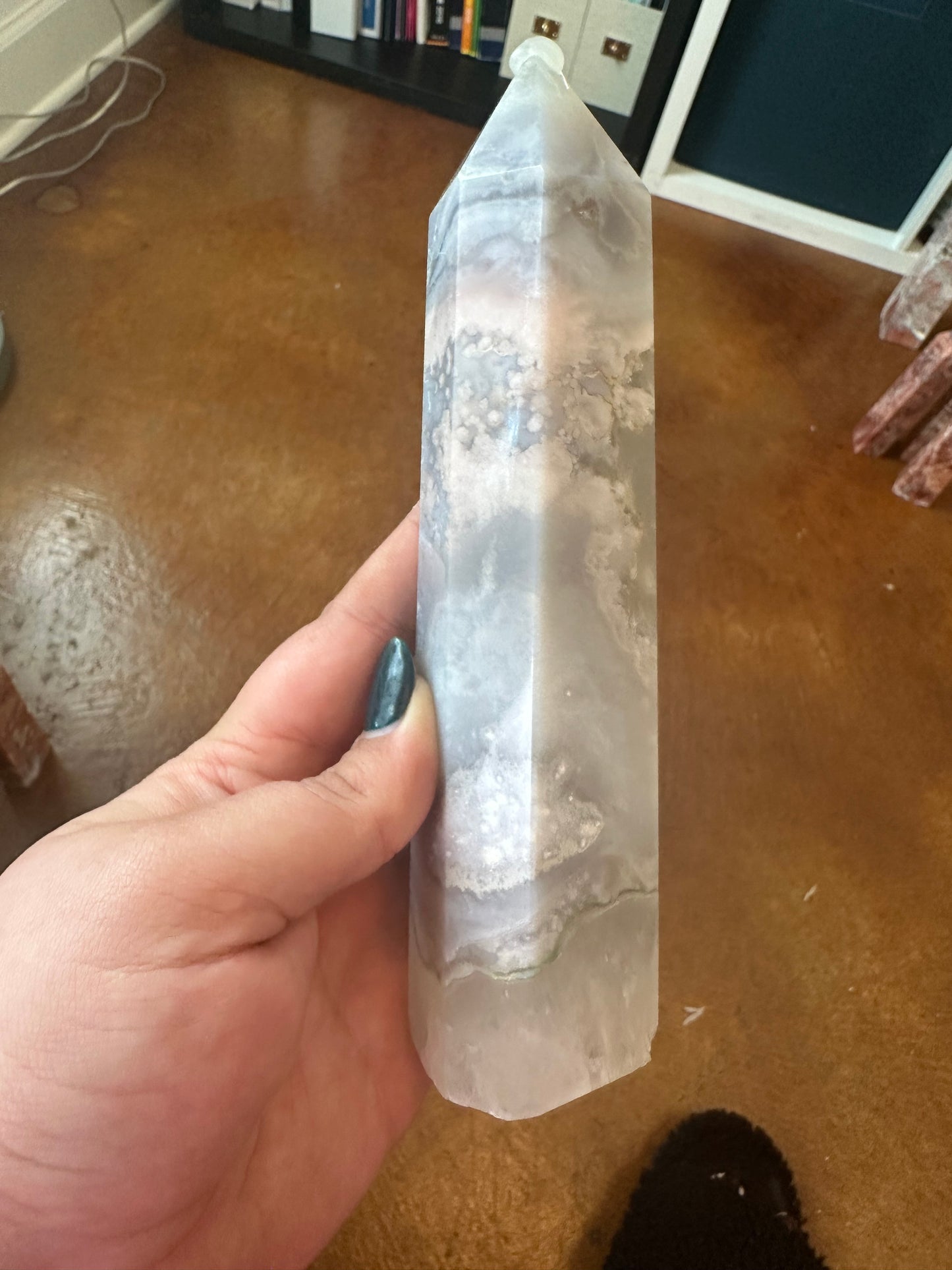 Pink/Green Amethyst Flower Agate Tower