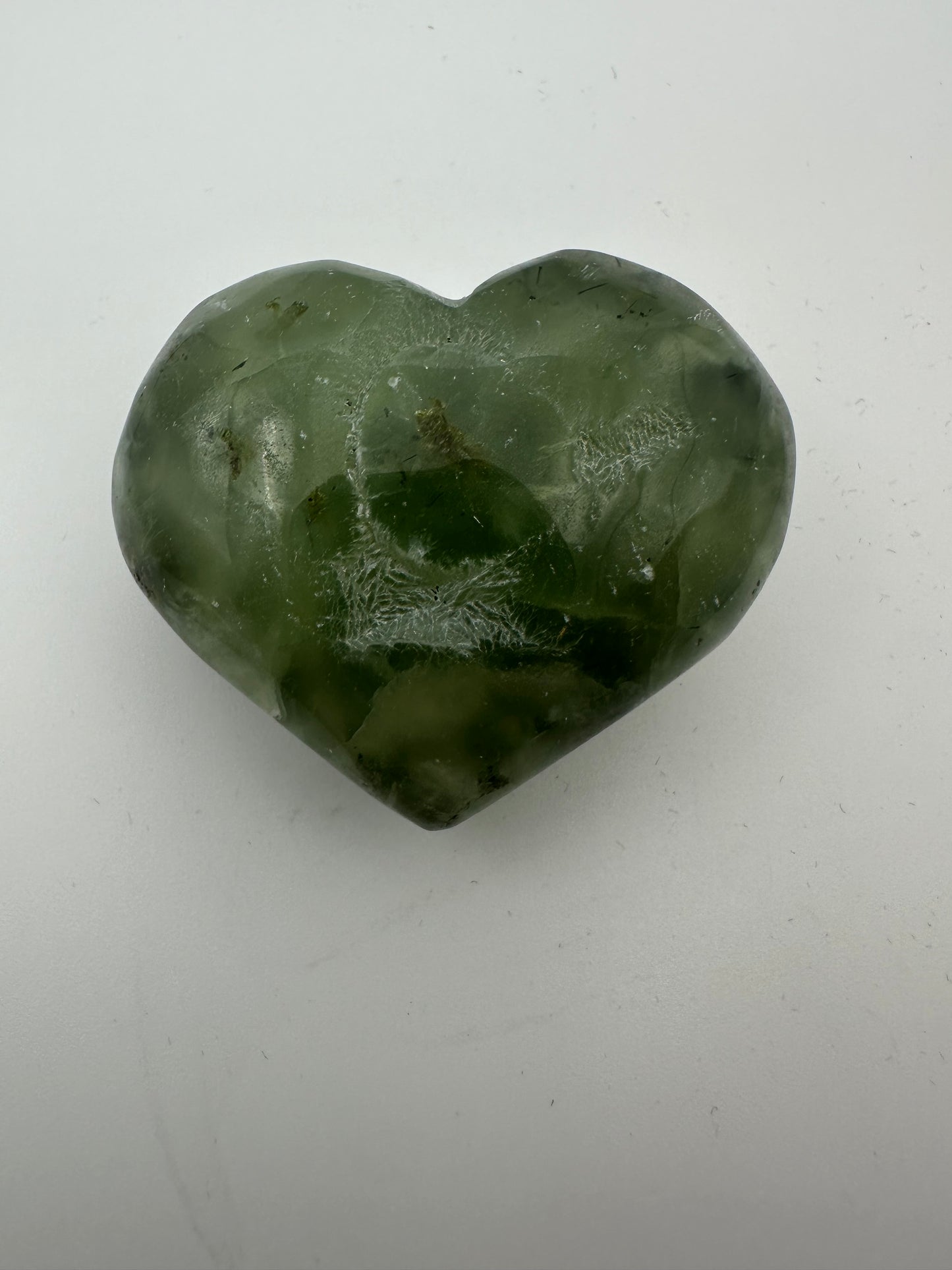 Prehnite Heart Carving