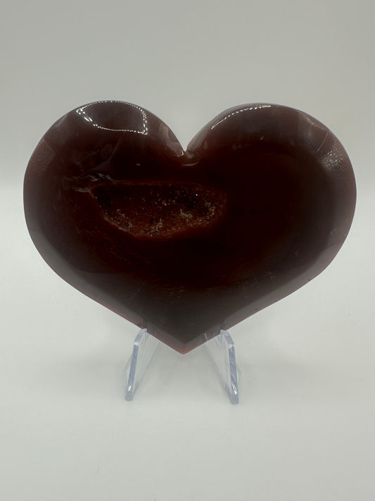 Druzy Red Agate Heart