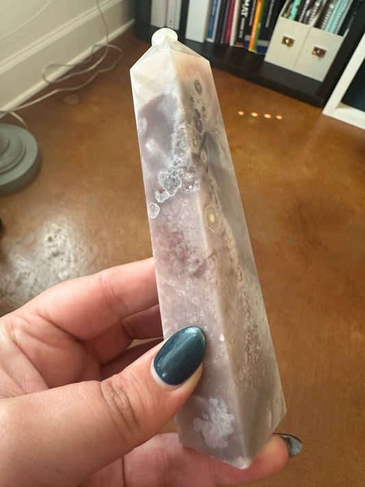 Pink Amethyst Flower Agate Tower