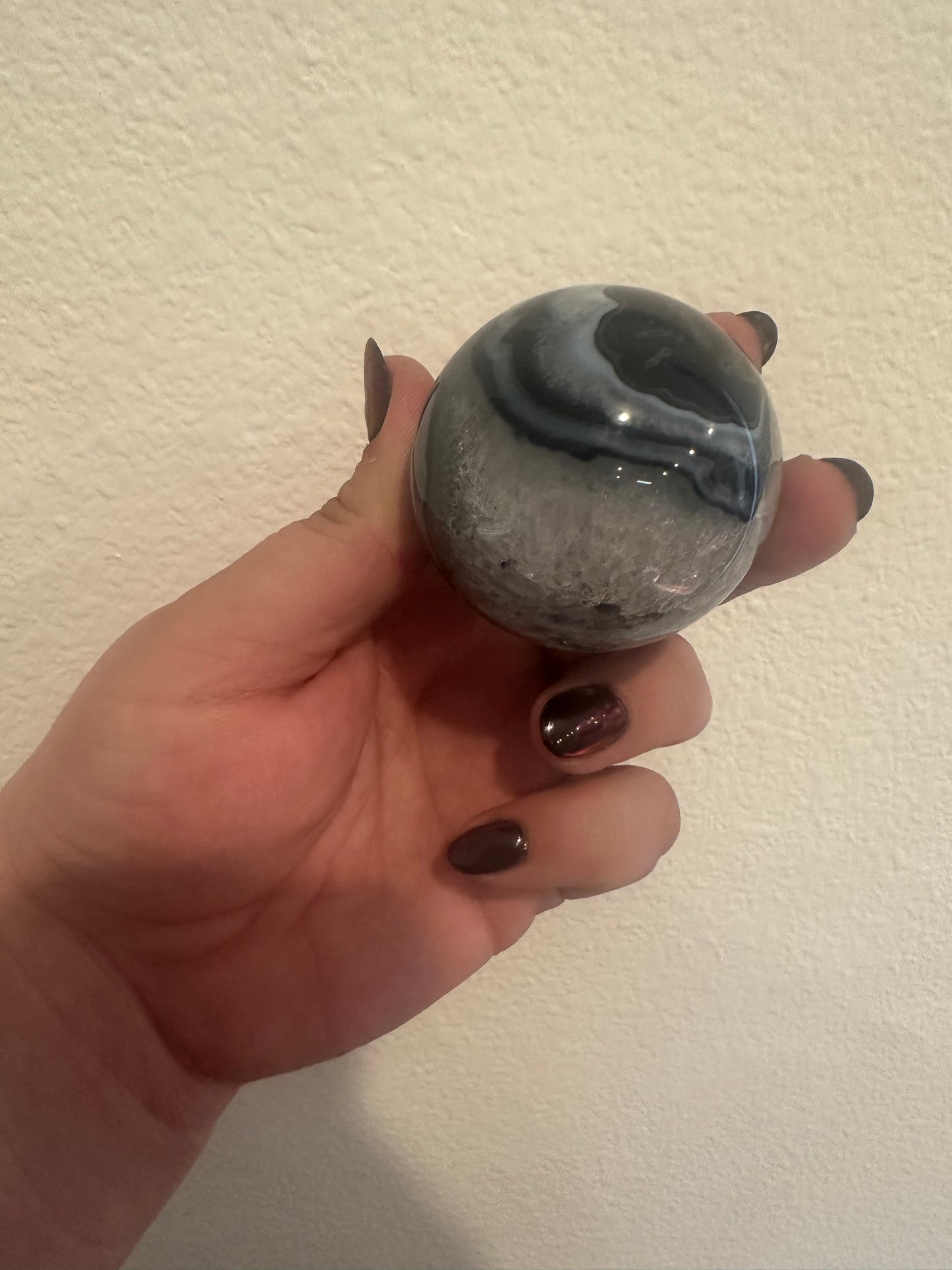 Black Sardonyx in Quartz Sphere