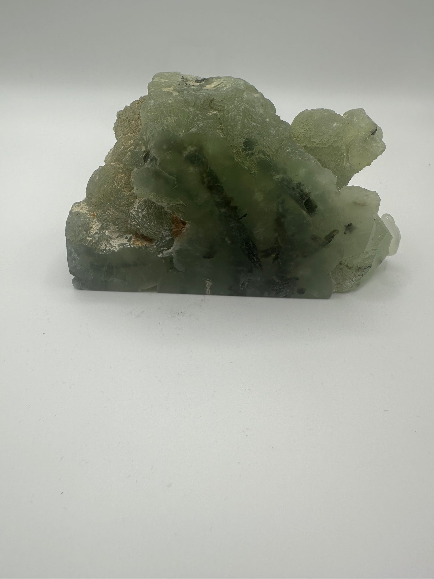 Prehnite Half Polished Half Raw Crystal Tower