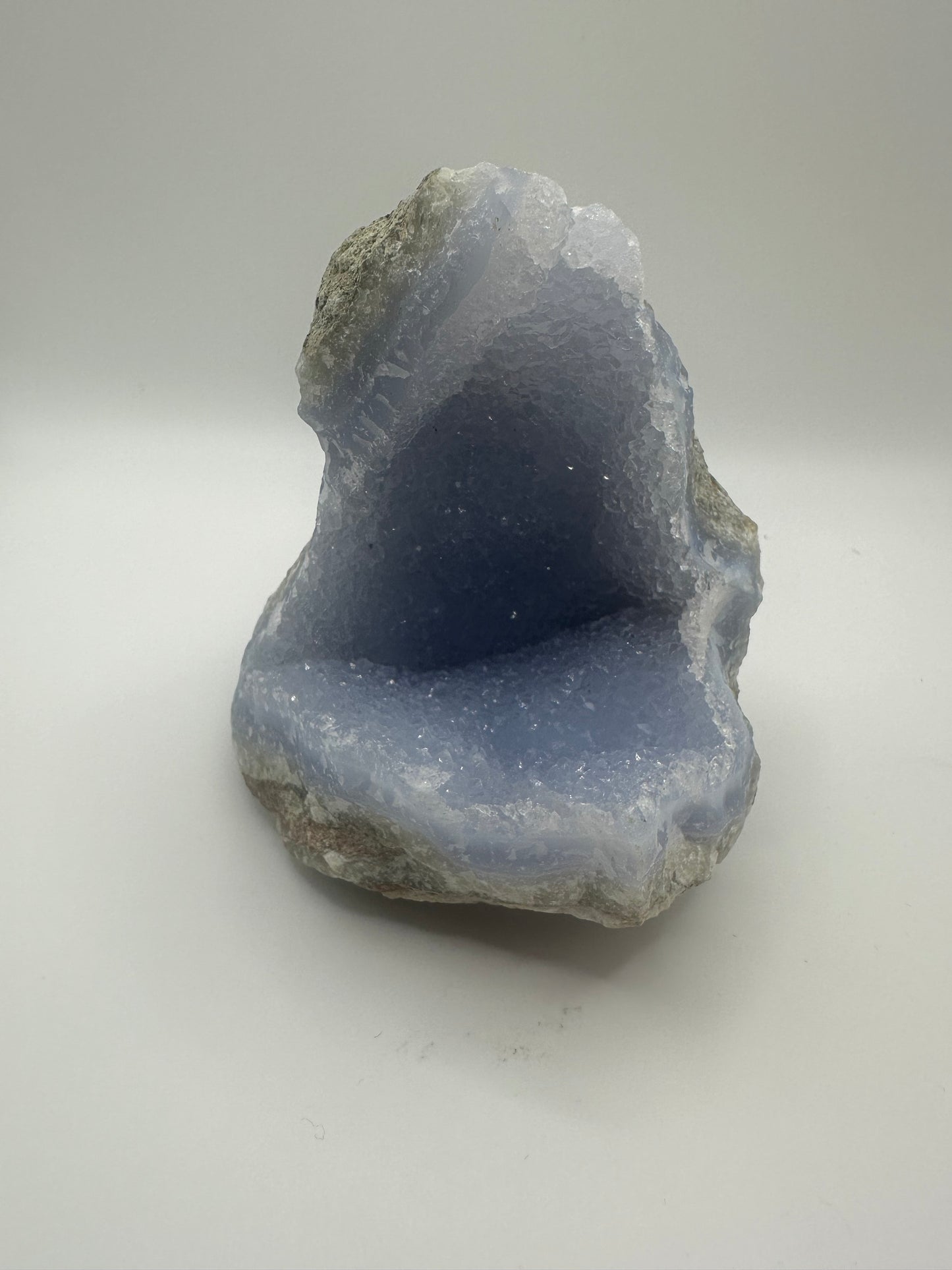 Banded Sugar Druzy Blue Lace Agate Geode Cave