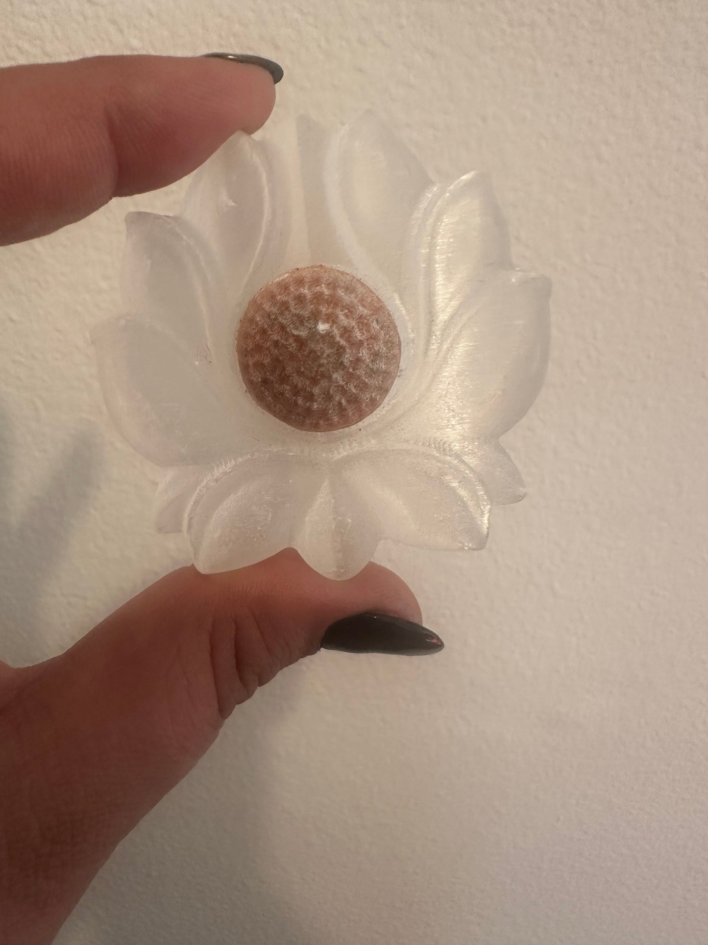 Selenite Flower Carving