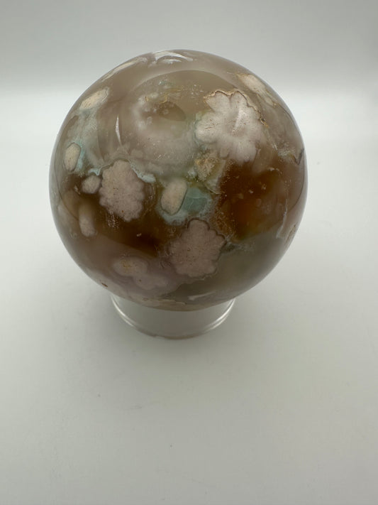 Green Flower Agate Sphere