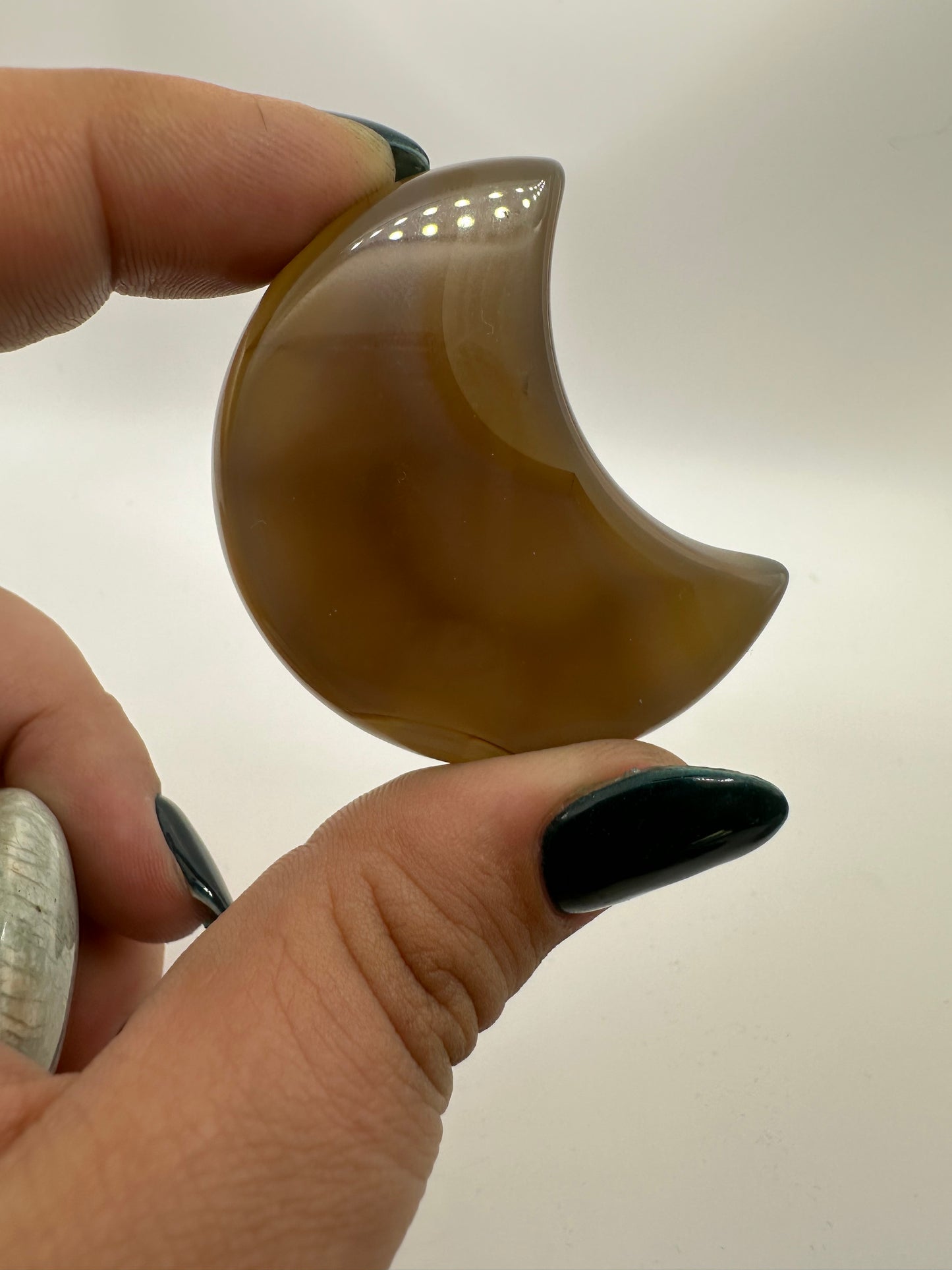 Druzy Agate Moon Carving