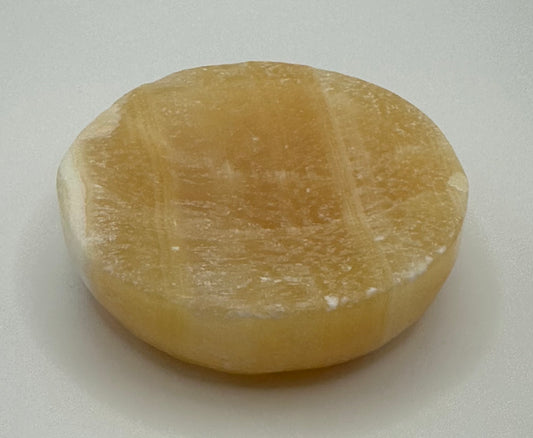 Orange Calcite Ring Bowl or Sphere Stand