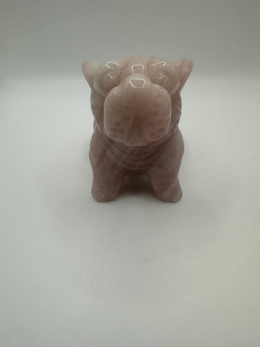 Rose Quartz Bully Carving