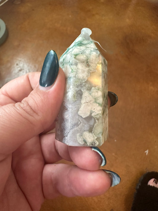 Green Flower Agate Point