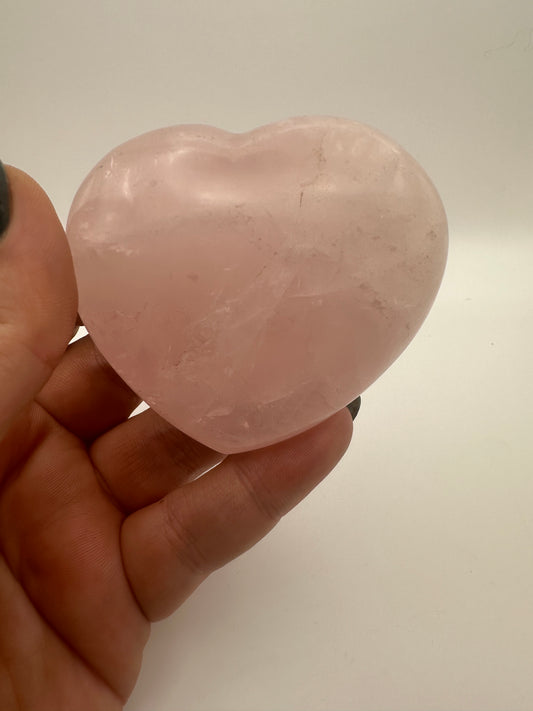 Rose Quartz Puffy Heart Carving