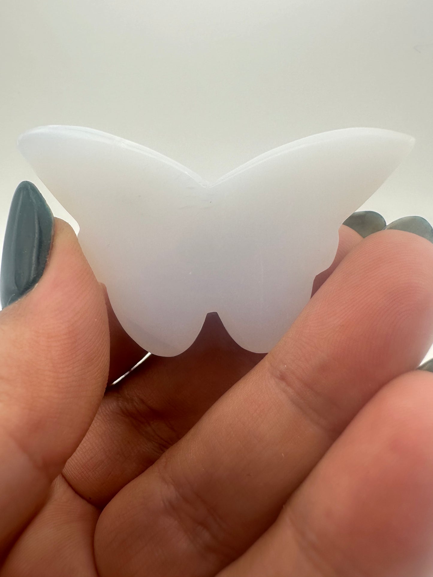 Blue Chalcedony Butterfly Carving