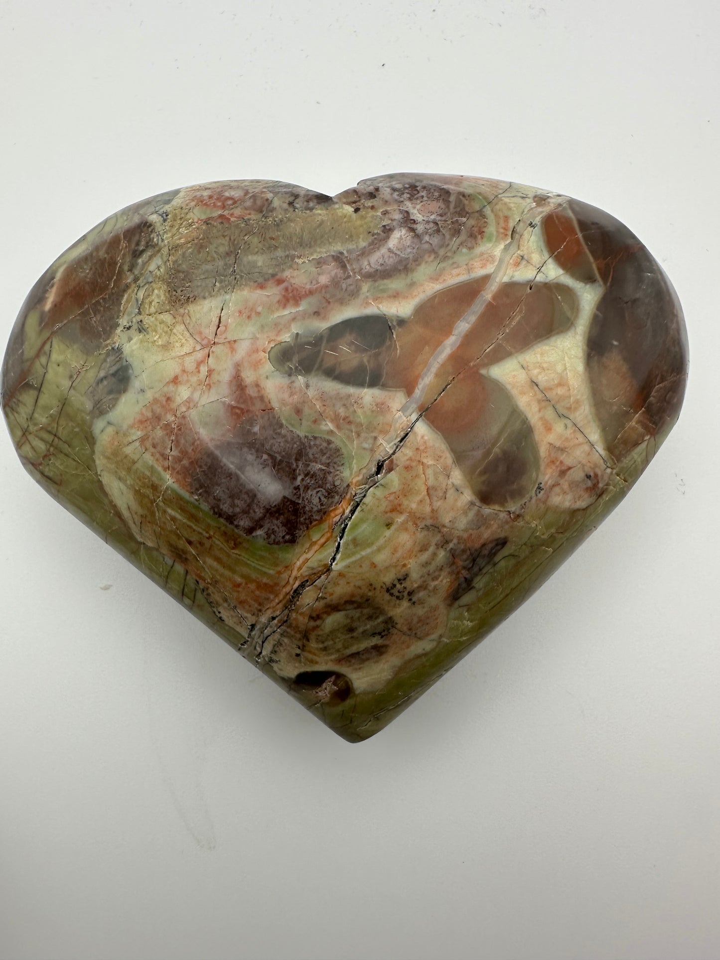 Rainforest Rhyolite Heart Carving