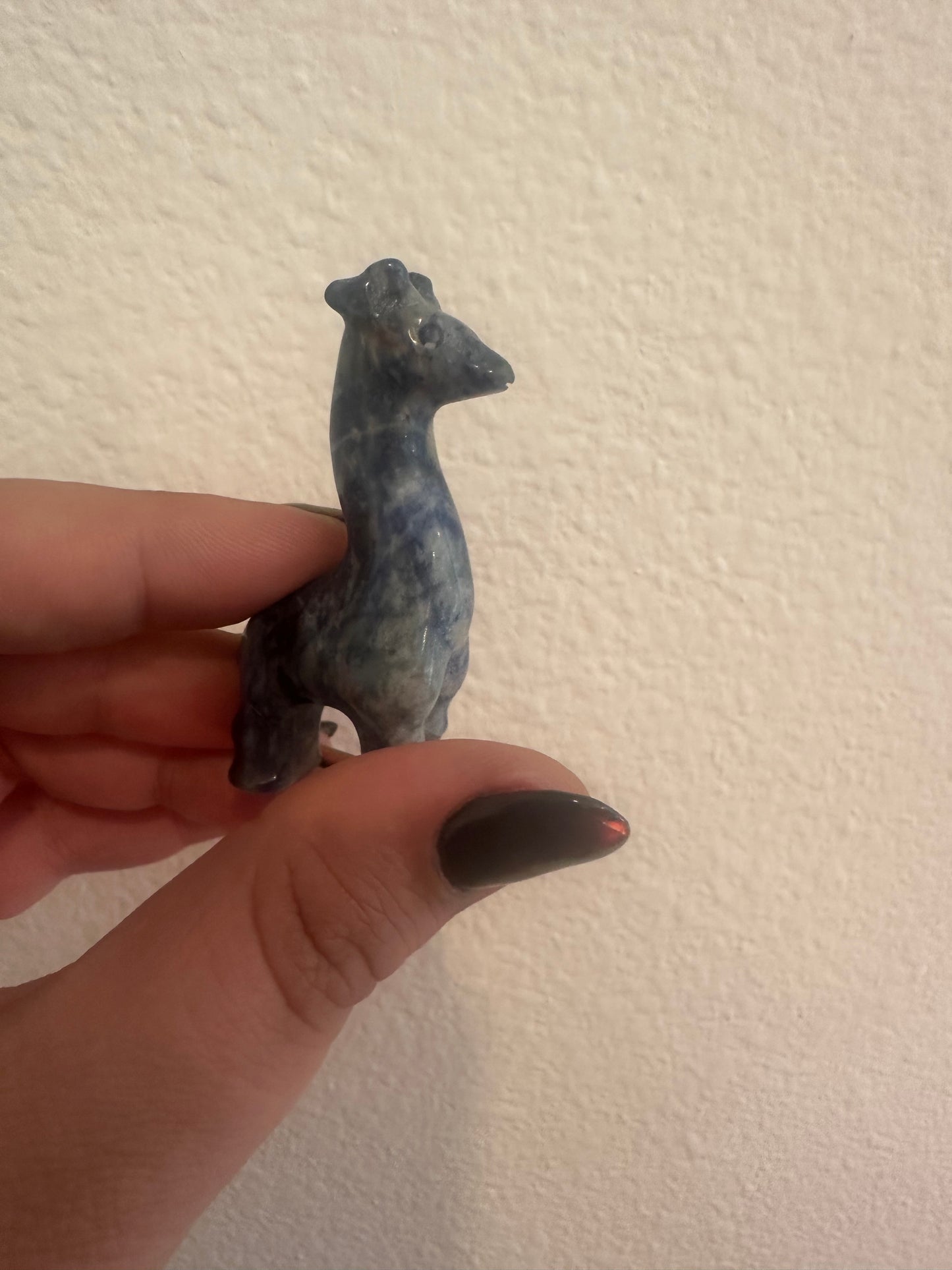 Sodalite Giraffe Carving
