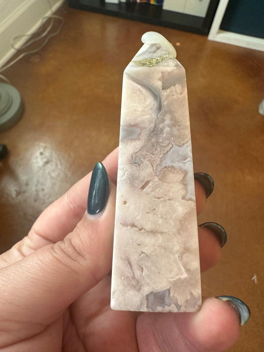 Pink Amethyst Flower Agate Point