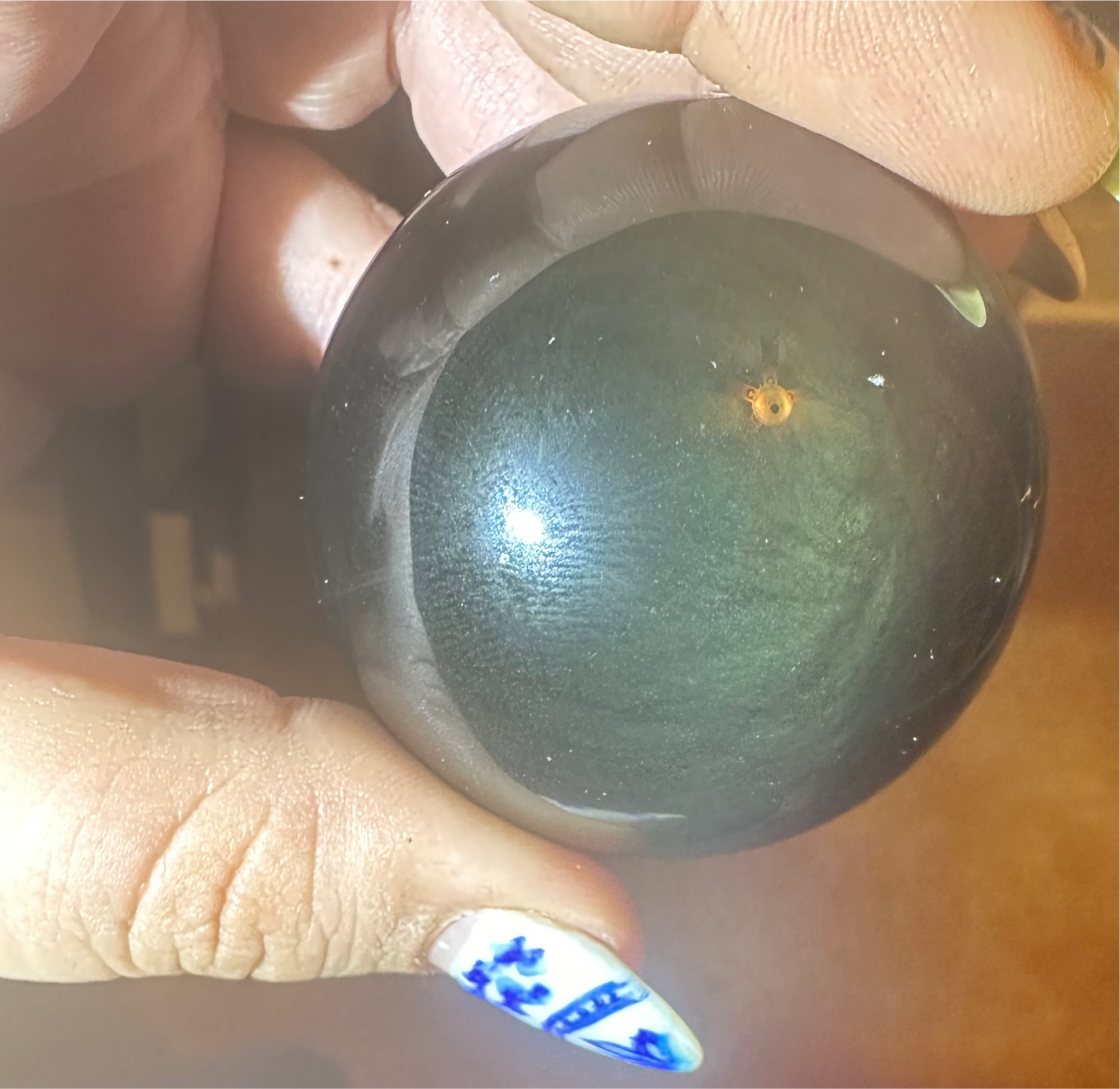 Medium Golden Obsidian Sphere