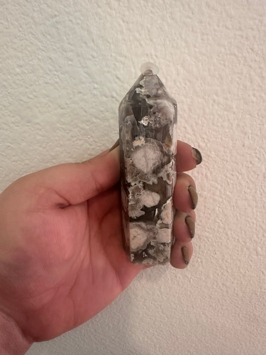Black Flower Agate Point