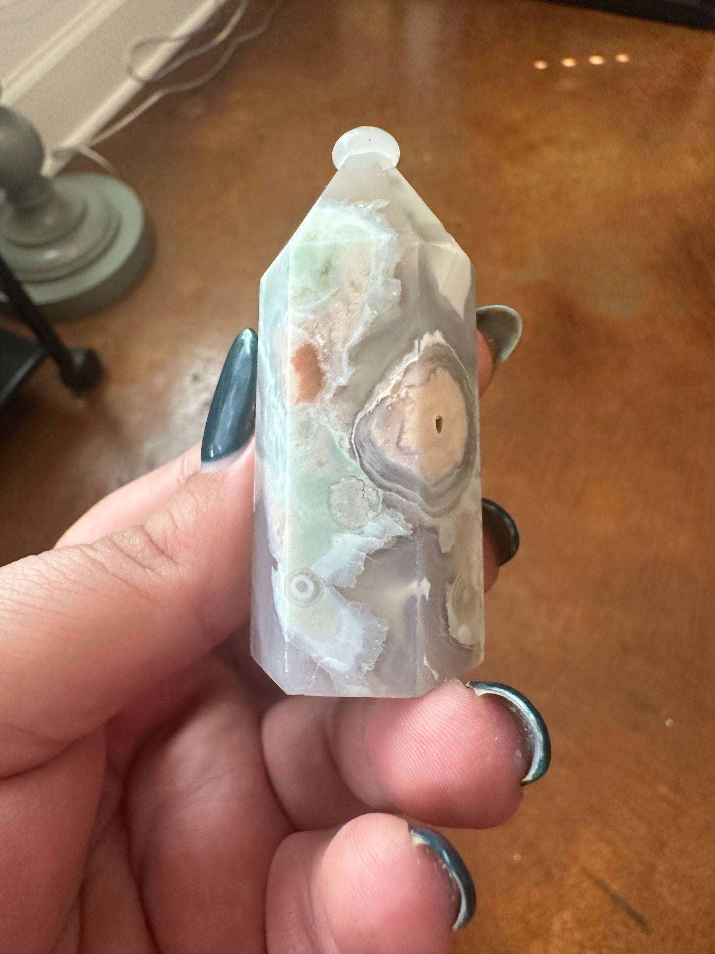 Green Flower Agate Point