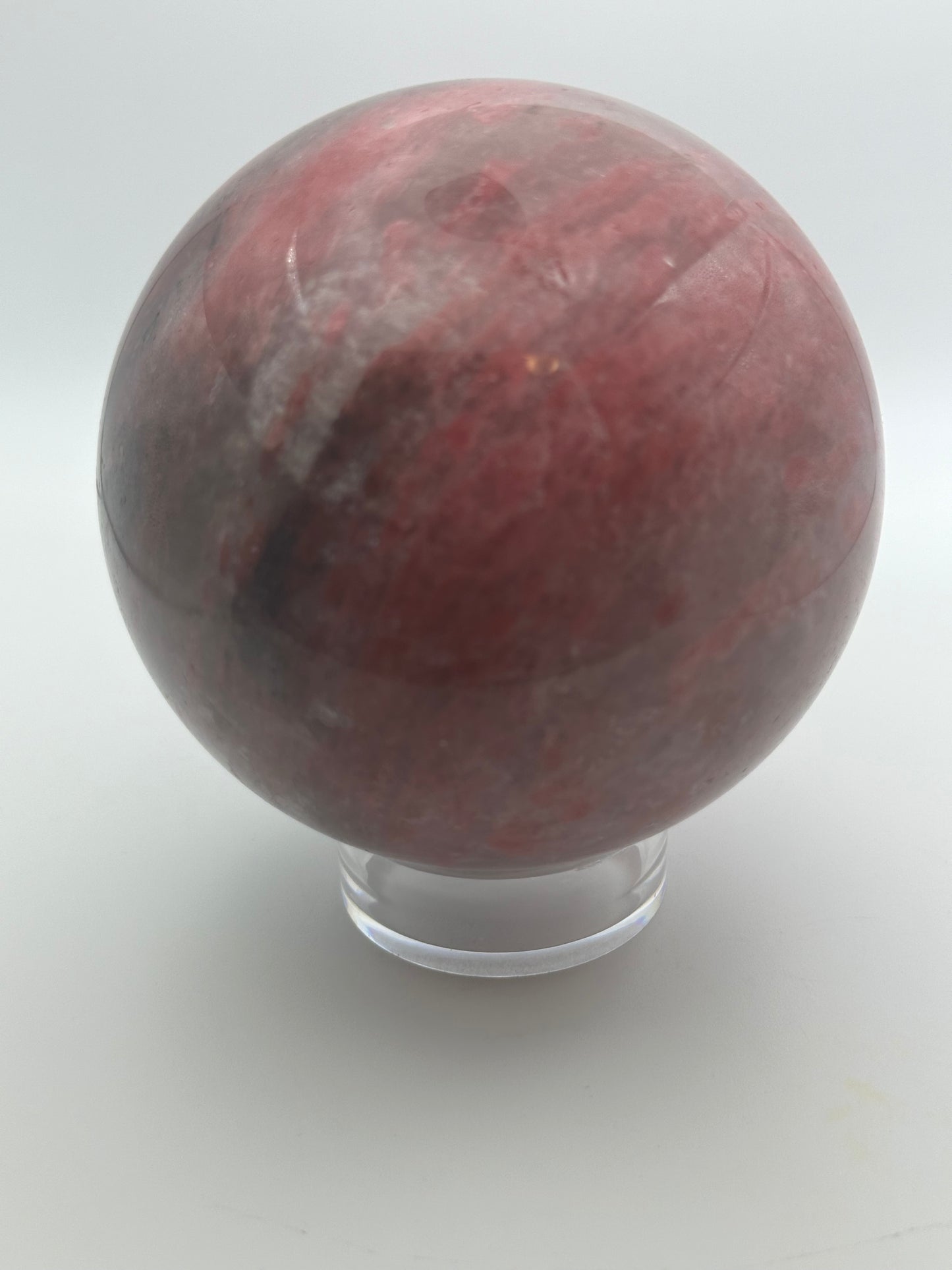 Rhodonite in Quartz Sphere